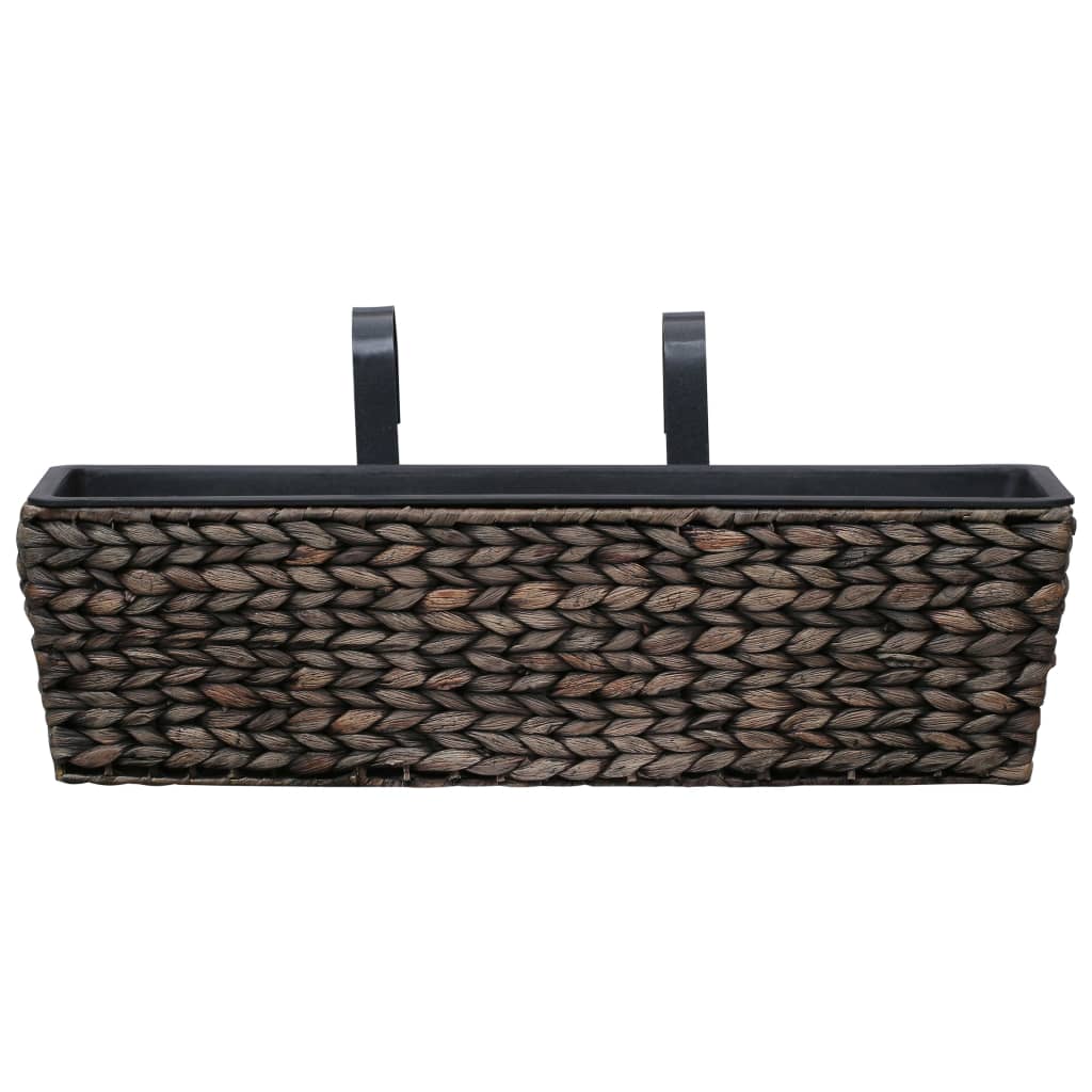 vidaXL Railing Planters Balcony Deck Planters with Inner 2 pcs Water Hyacinth