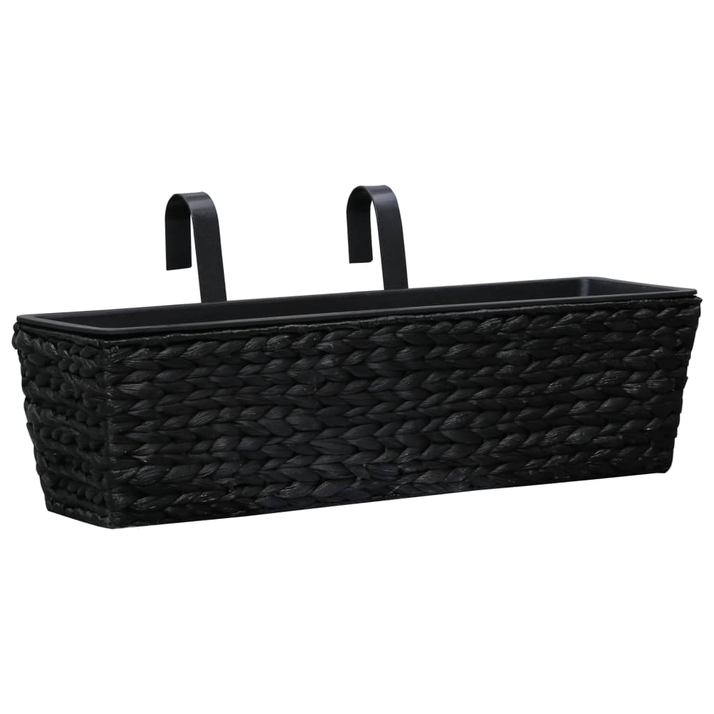 vidaXL Railing Planters Balcony Deck Planters with Inner 2 pcs Water Hyacinth