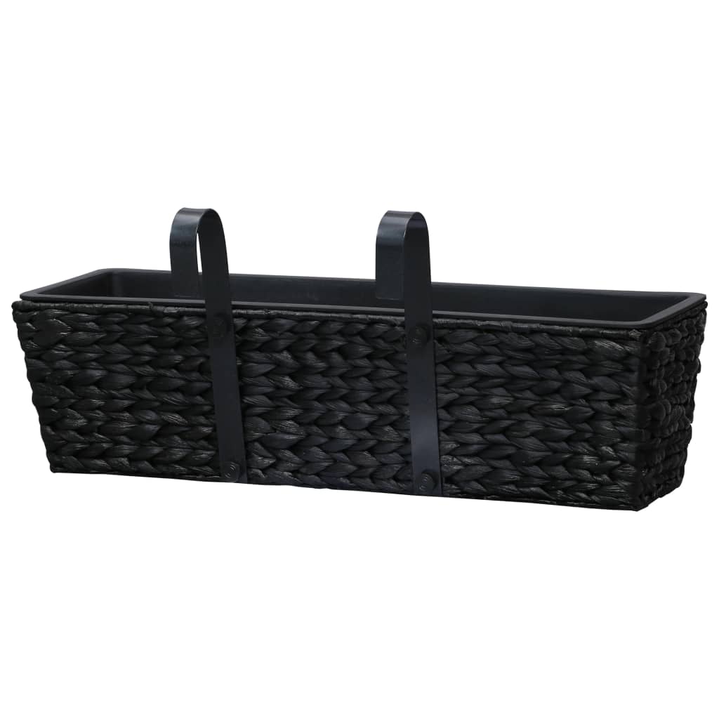vidaXL Railing Planters Balcony Deck Planters with Inner 2 pcs Water Hyacinth