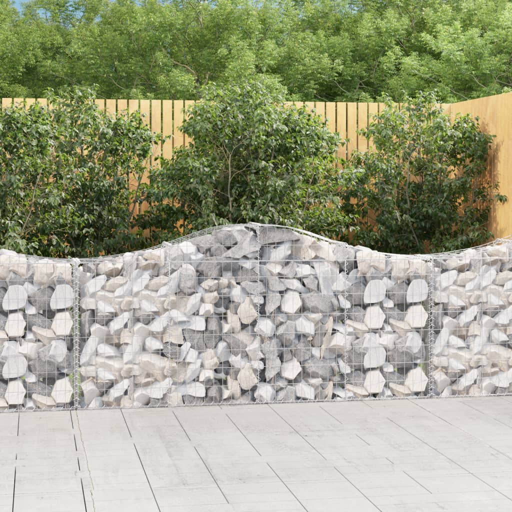 vidaXL Gabion Basket Arched Gabion Basket Planter for Flower Galvanized Iron