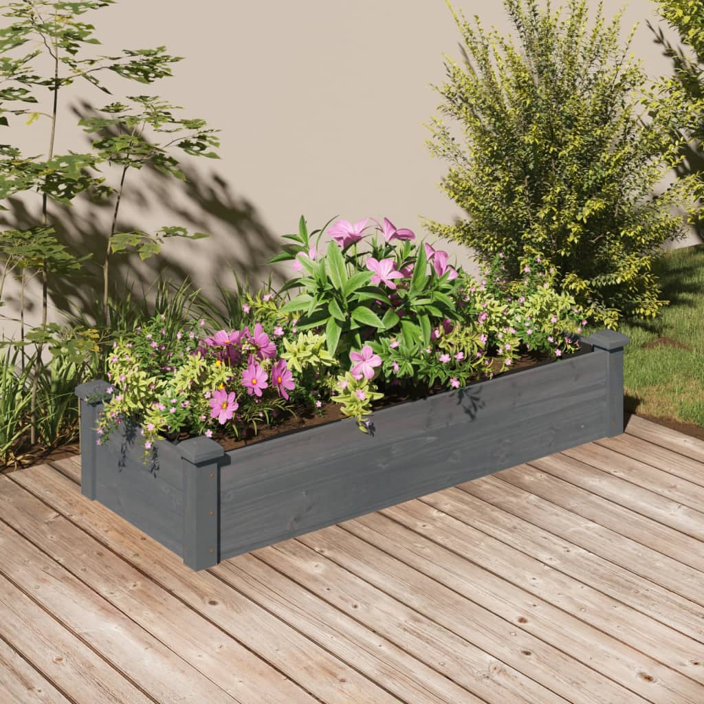 vidaXL Garden Raised Bed with Liner Strawberry Planter Herb Bed Solid Wood Fir