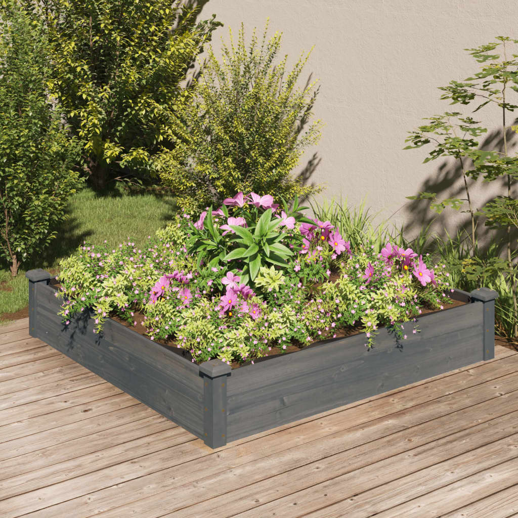 vidaXL Garden Raised Bed with Liner Strawberry Planter Herb Bed Solid Wood Fir