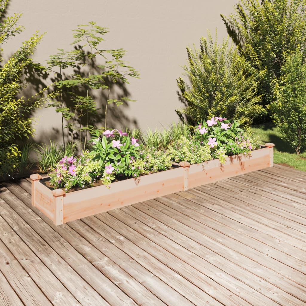 vidaXL Garden Raised Bed with Liner Strawberry Planter Herb Bed Solid Wood Fir