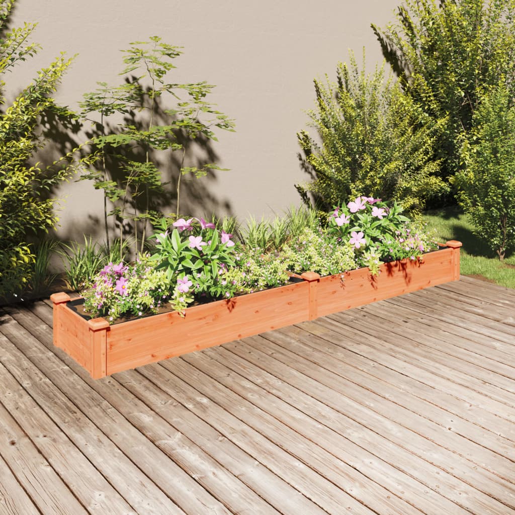 vidaXL Garden Raised Bed with Liner Strawberry Planter Herb Bed Solid Wood Fir