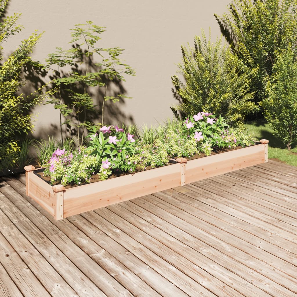 vidaXL Garden Raised Bed with Liner Strawberry Planter Herb Bed Solid Wood Fir