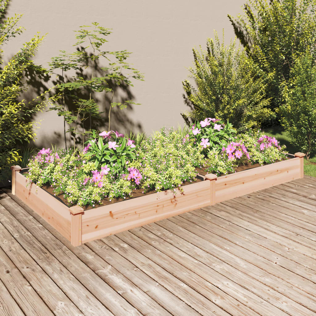 vidaXL Garden Raised Bed with Liner Strawberry Planter Herb Bed Solid Wood Fir