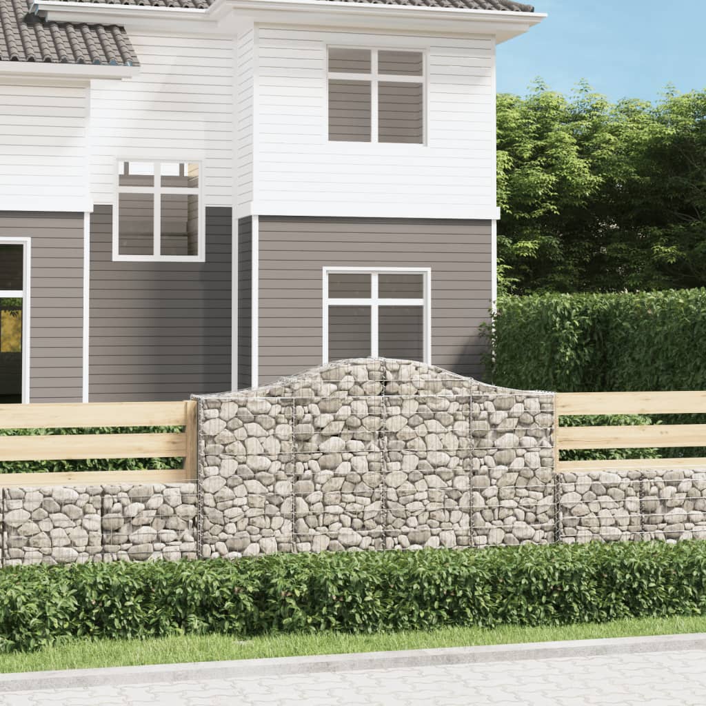 vidaXL Gabion Basket Arched Gabion Basket Planter for Flower Galvanized Iron