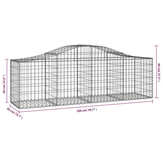 vidaXL Gabion Basket Arched Gabion Basket Planter for Flower Galvanized Iron