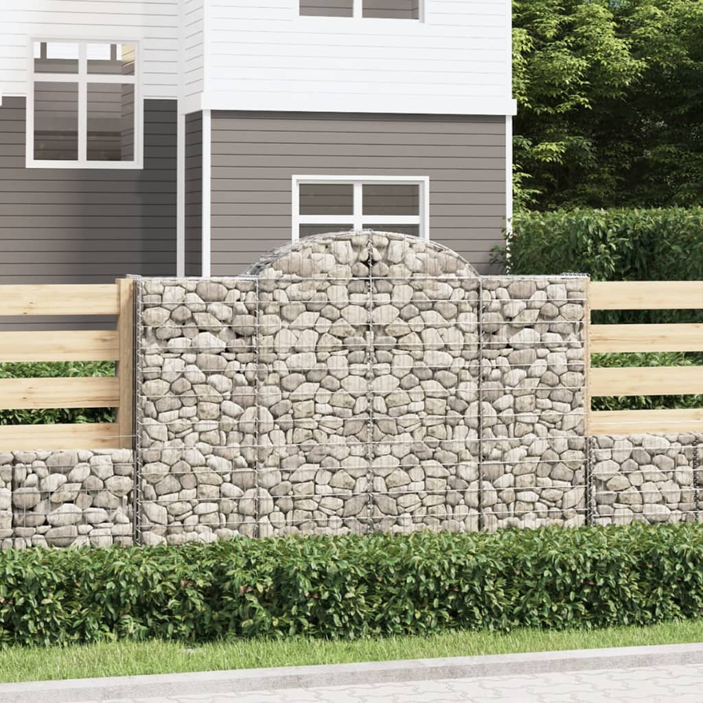 vidaXL Arched Gabion Baskets 8 pcs 78.7"x19.7"x55.1"/63" Galvanized Iron